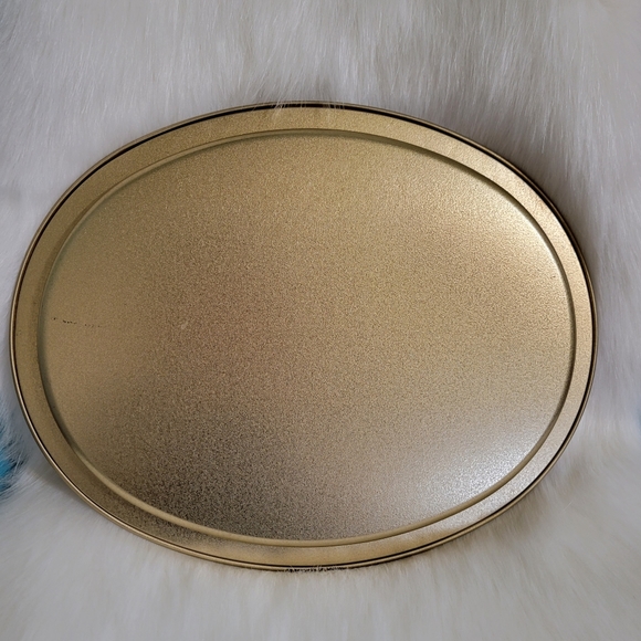 MCM Folk Art Peacock Shiny Pink Metal Cocktai Tray - Picture 4 of 5